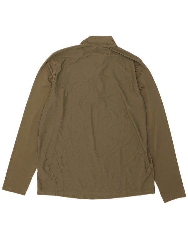 Adidas Hommes Aeroready Zip Neck Pull Survêtement Top Large Kaki Polyester