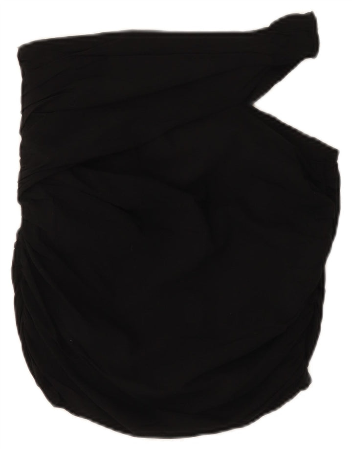 Zara Femme Crop One Épaule Top UK 8 Small Noir Viscose
