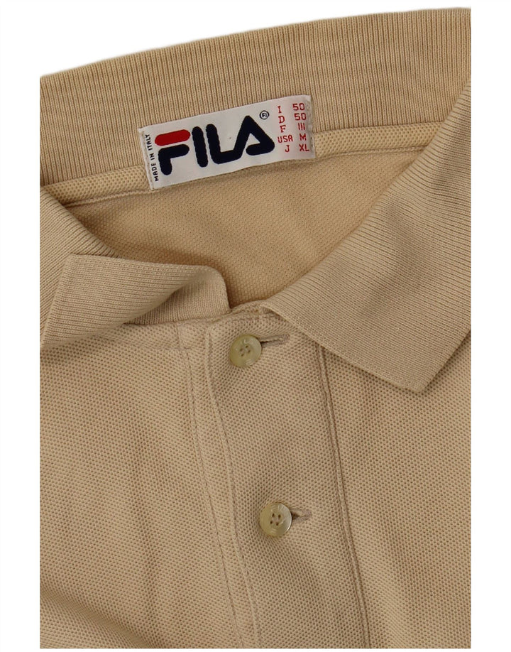 FILA Polo à Manches Longues Homme IT 50 Beige Moyen
