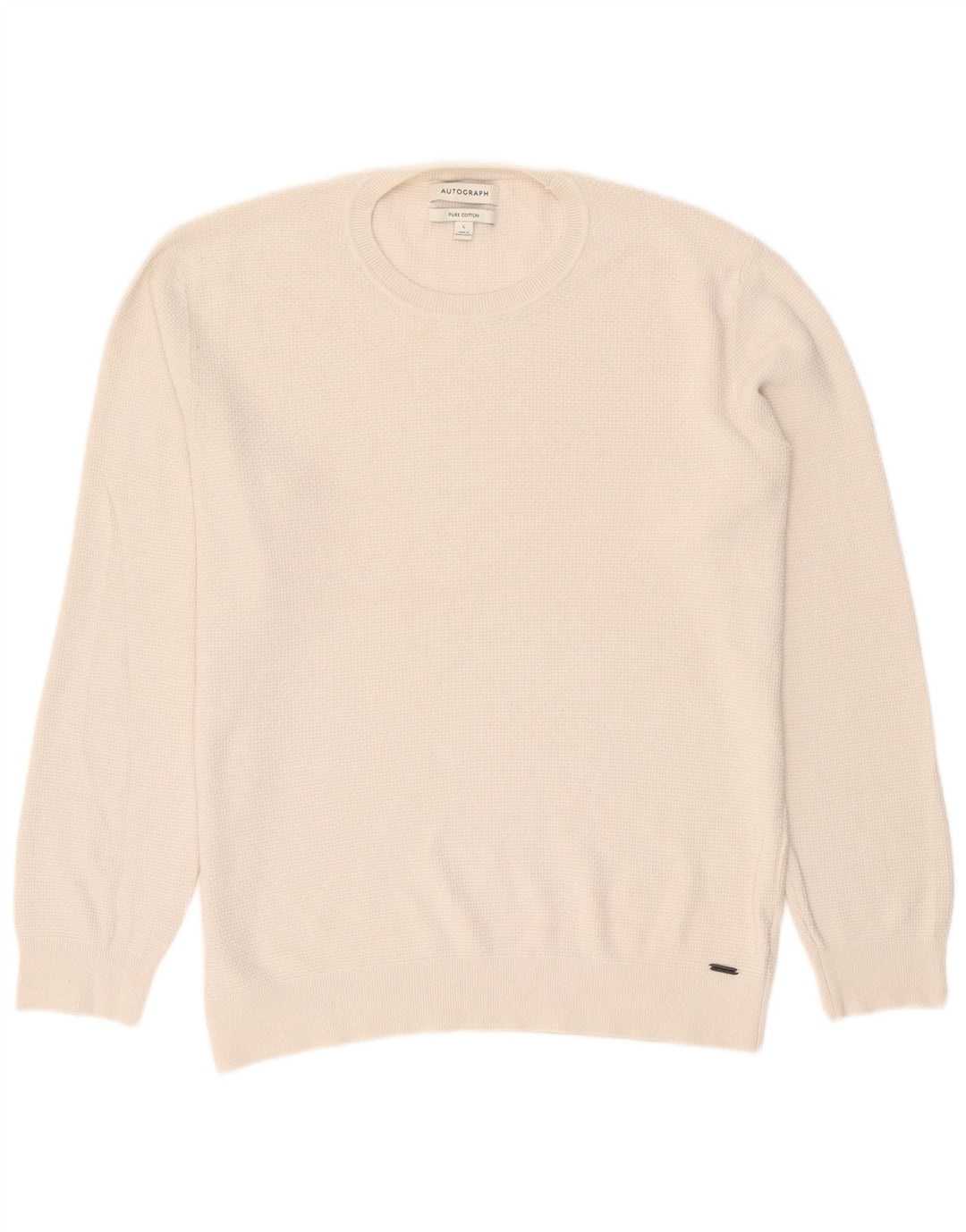 Marks & Spencer Pull à col rond autographe pour homme en coton blanc Taille L