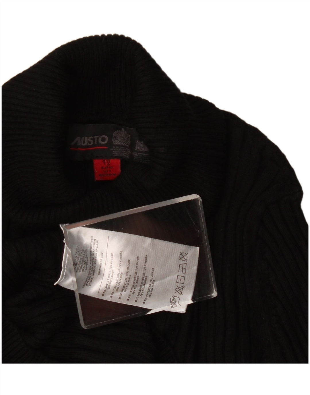 Musto Pull col roulé pour femme UK 12 Medium Noir Viscose