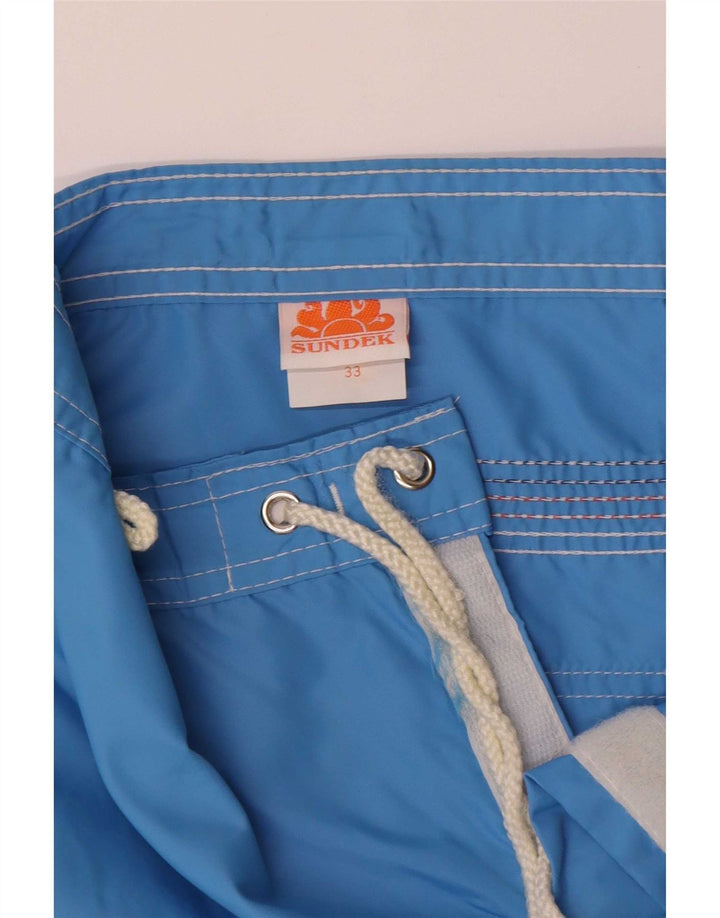 Sundek Short de bain homme en nylon color block bleu moyen