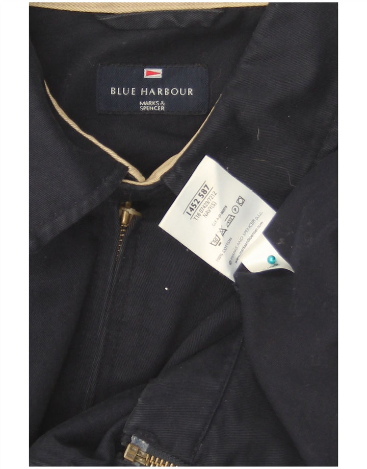 Marks & Spencer Veste Bomber Blue Harbour pour Homme UK 36 Petit Bleu Marine