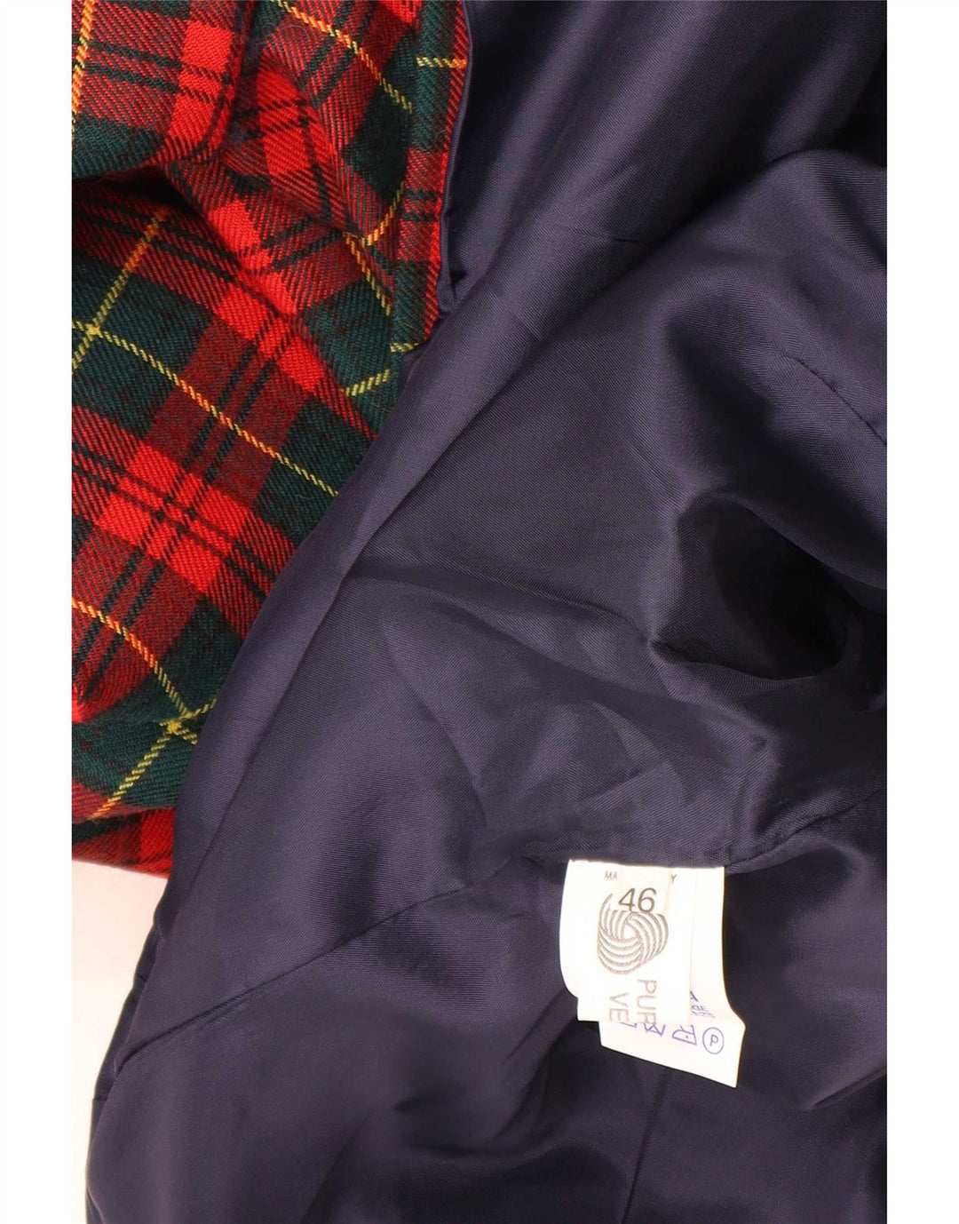 vintage Femme 3 Bouton Blazer Veste IT 46 Grand Carreau Rouge Laine Vierge