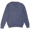 Marks & Spencer Pull Col V Homme Bleu Moyen Coton