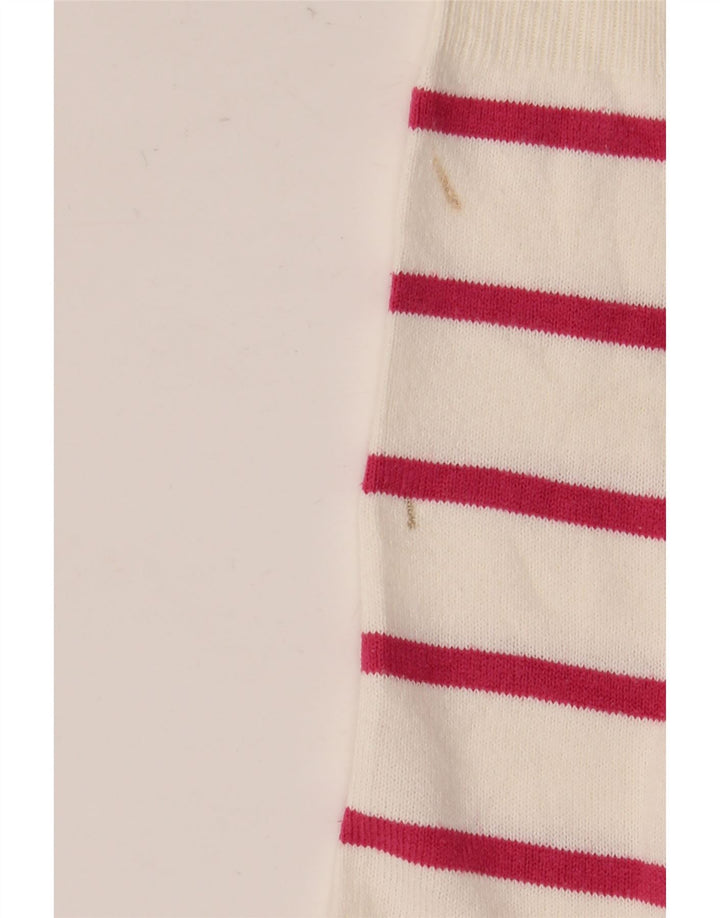 Marks & Spencer Pull ras du cou pour femme UK 10 Petit blanc rayé