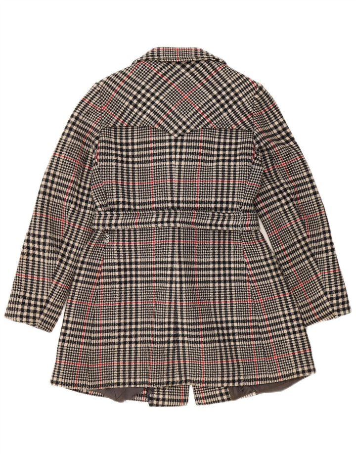 vintage Femme Double Breasted Trench Coat IT 46 Grand Chèque Gris