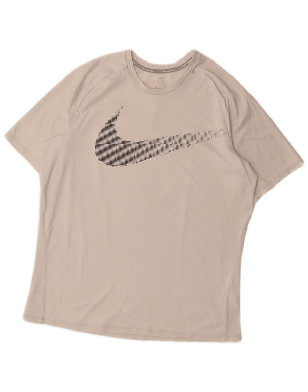 Nike Hommes Dri Fit Graphic T-Shirt Top Blanc Moyen Polyester