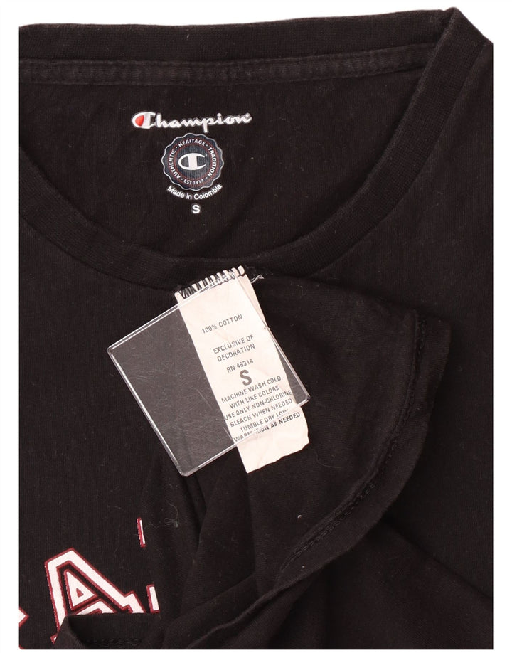 Champion T-shirt graphique pour femme UK 10 Small Noir Coton