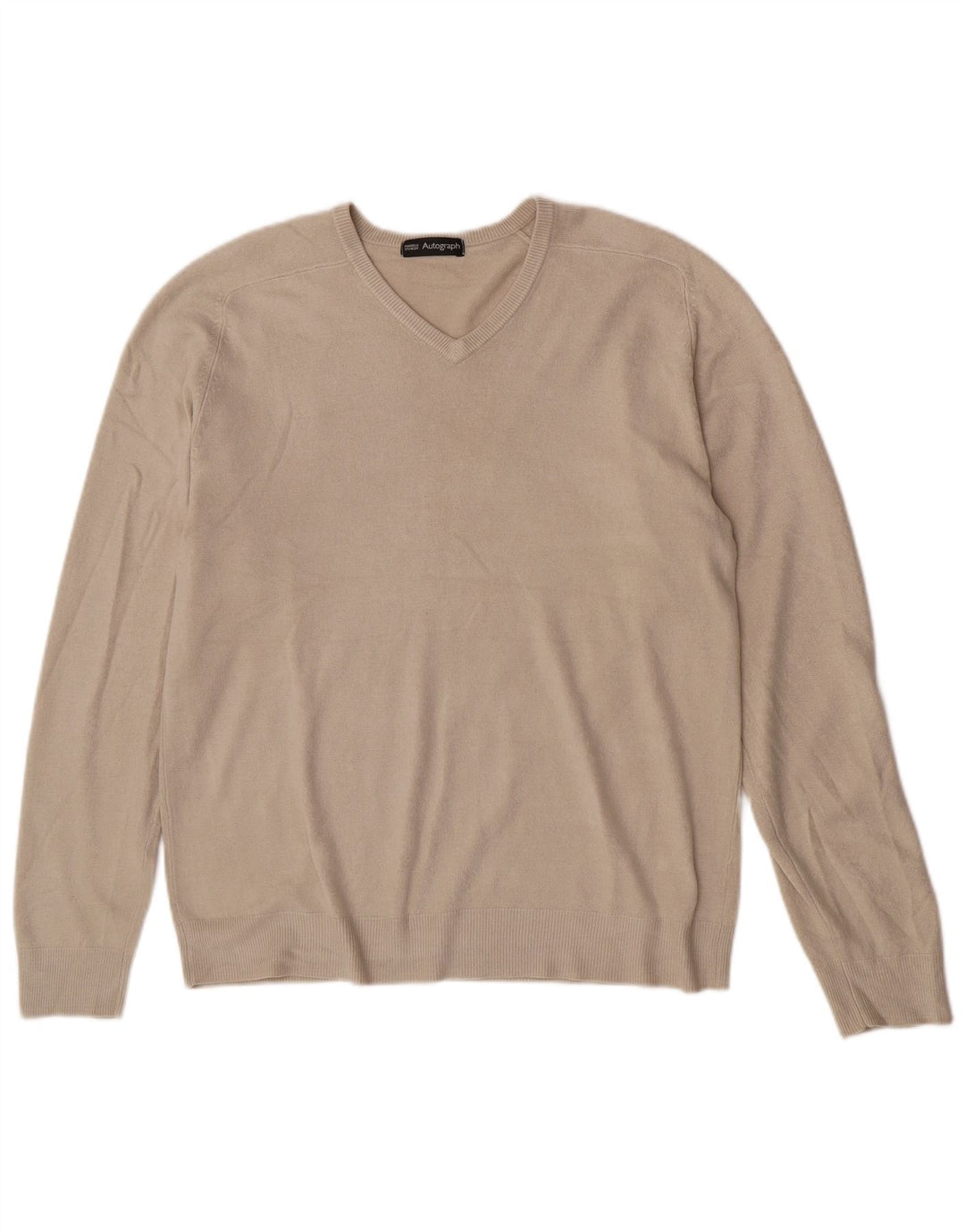 Marks & Spencer Pull Autograph Col V Homme Beige Moyen