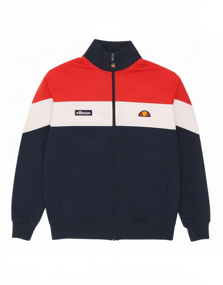 Ellesse Veste de survêtement pour homme en coton color block bleu marine moyen