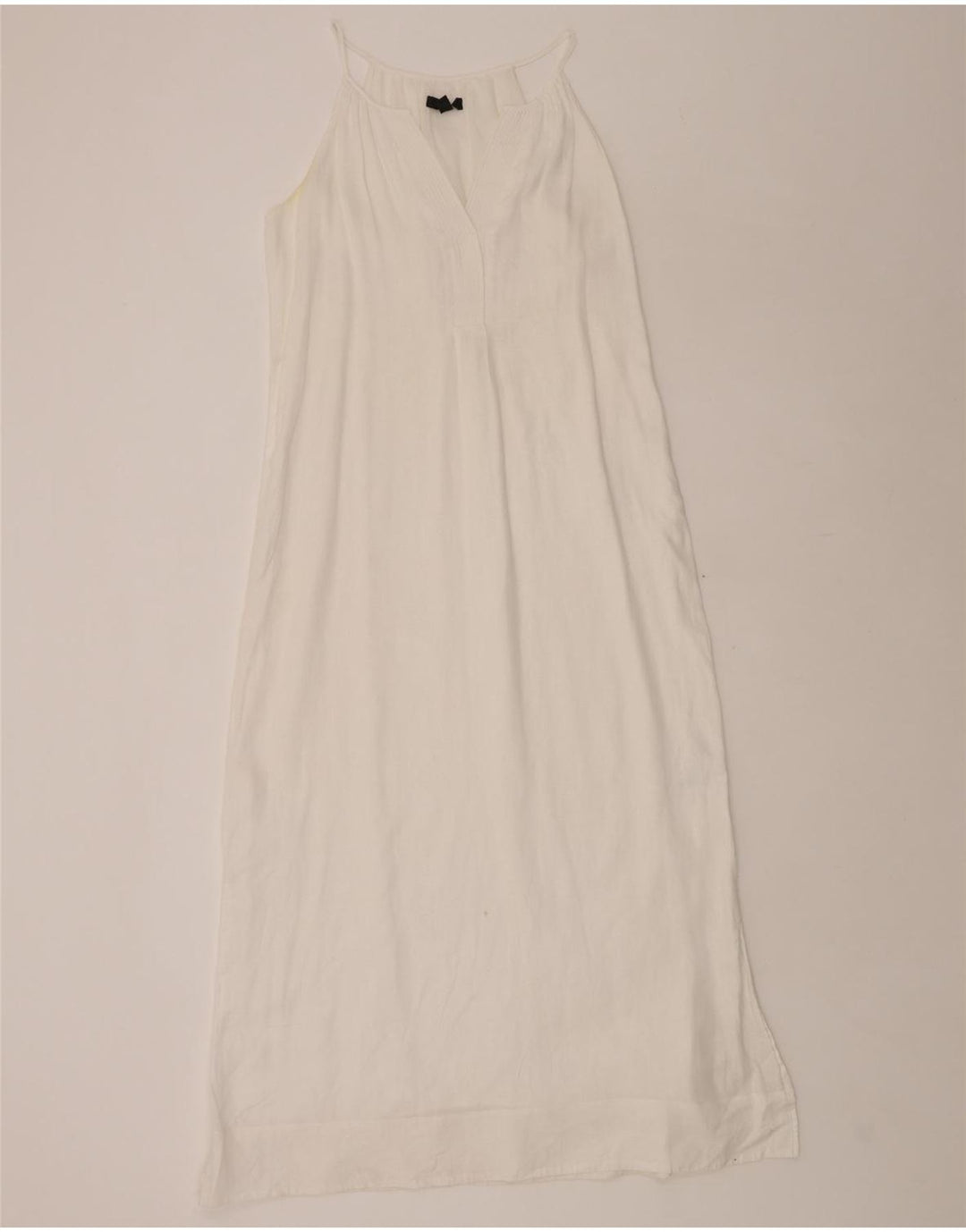 J. CREW Robe longue sans manches pour femme UK 10 Petit lin blanc