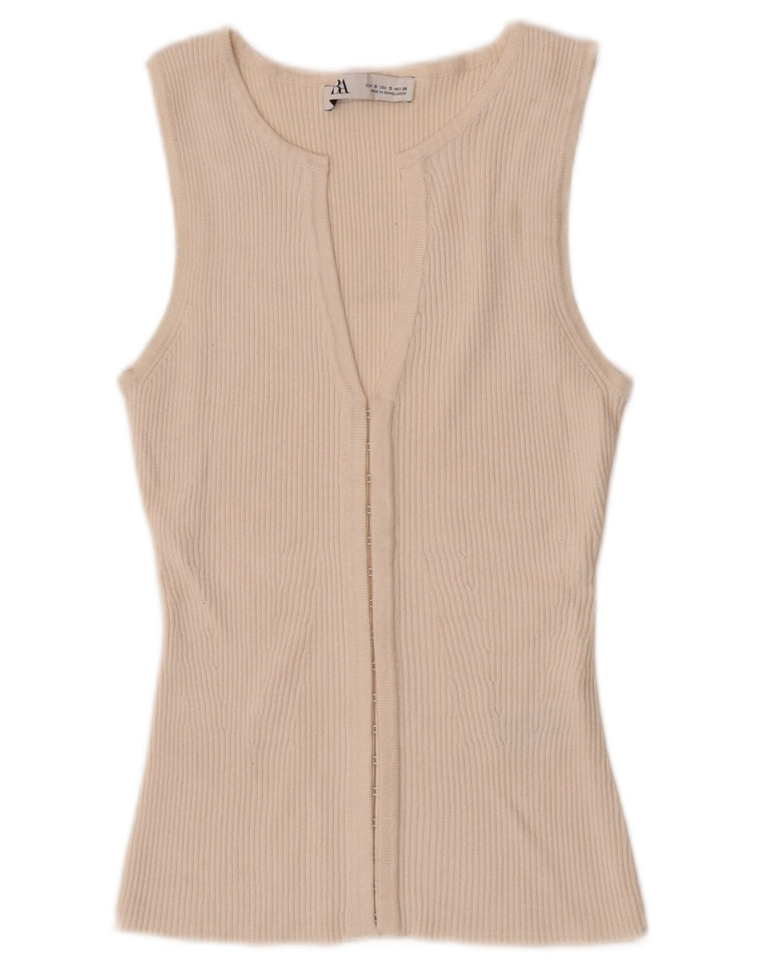 Zara Femme Cardigan Top UK 8 Small Viscose Blanc Cassé