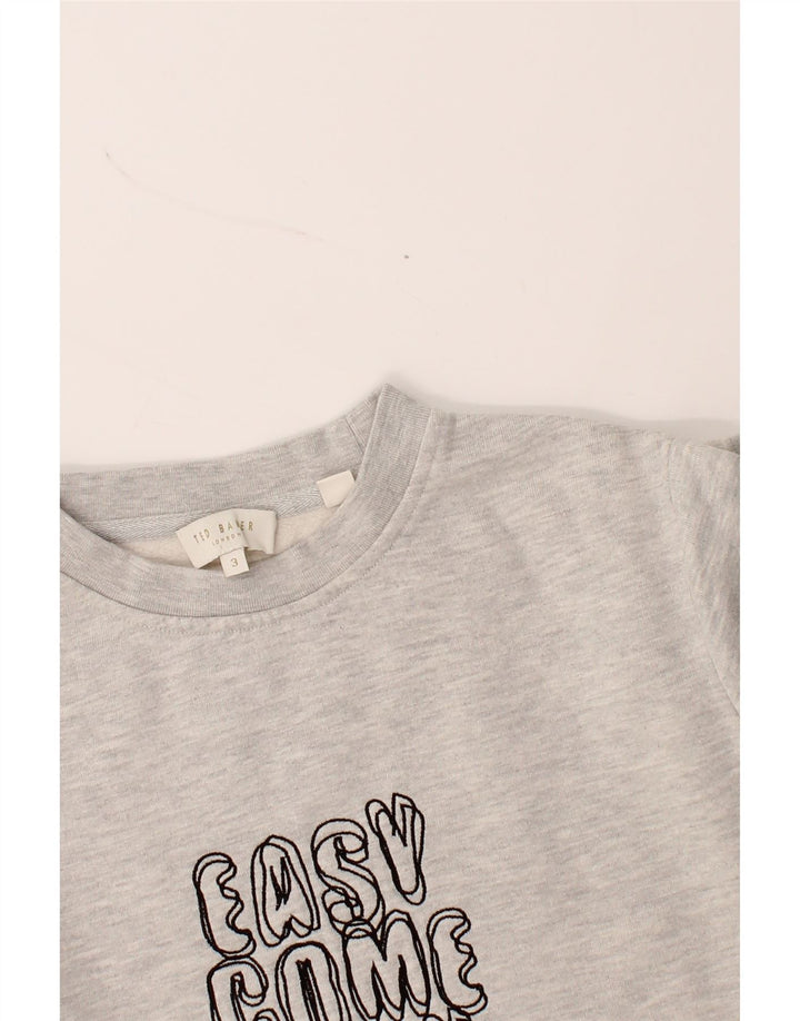 TED BAKER Mens Graphic Sweatshirt Jumper Size 3 Medium Grey Cotton Vintage Ted Baker and Second-Hand Ted Baker from Messina Hembry 