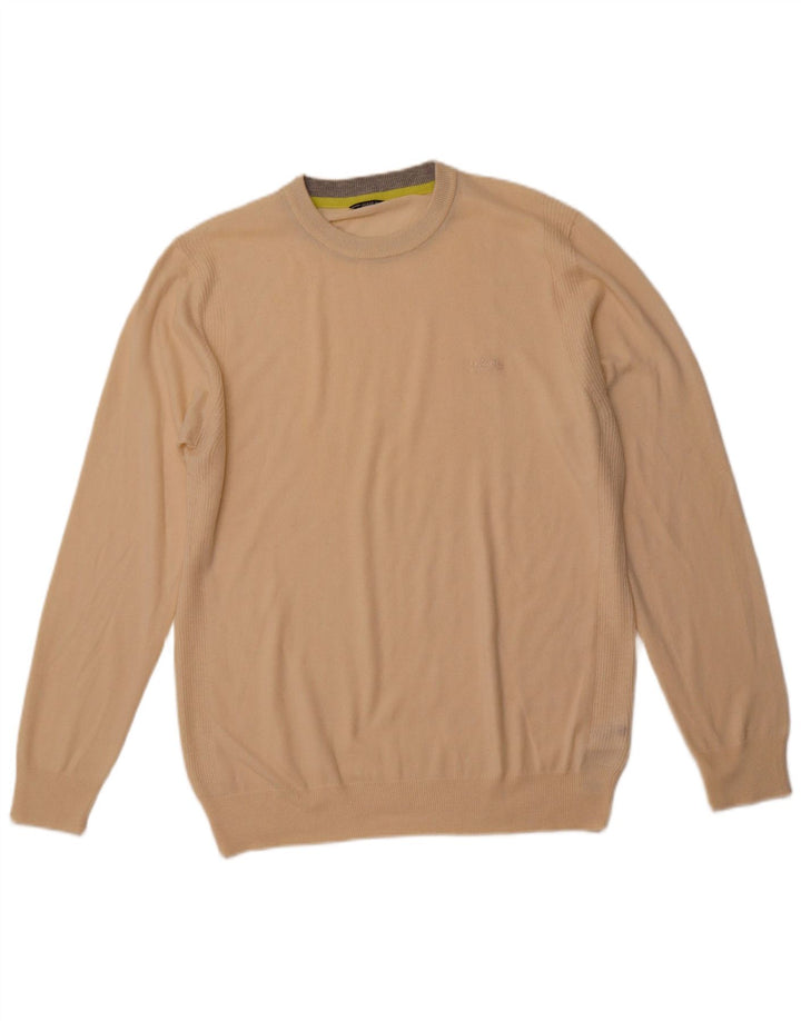 GUESS Pull à col rond pour homme UK 44 2XL Beige Polyamide