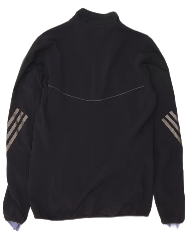 ADIDAS Veste de survêtement de course pour femme UK 10 Petit Noir Polyester