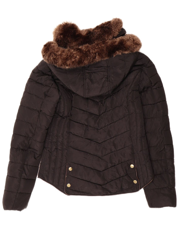 Joules Veste matelassée à capuche pour femme UK 10 Small Noir Polyester