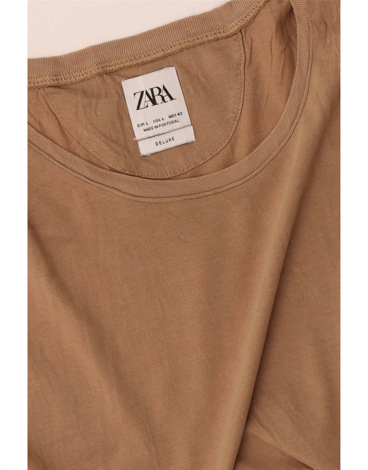 Zara T-Shirt Homme Haut Large Beige