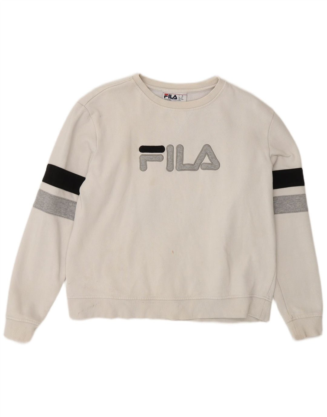 Fila Sweat-Shirt Graphique Homme Blanc Moyen Coton Colorblock