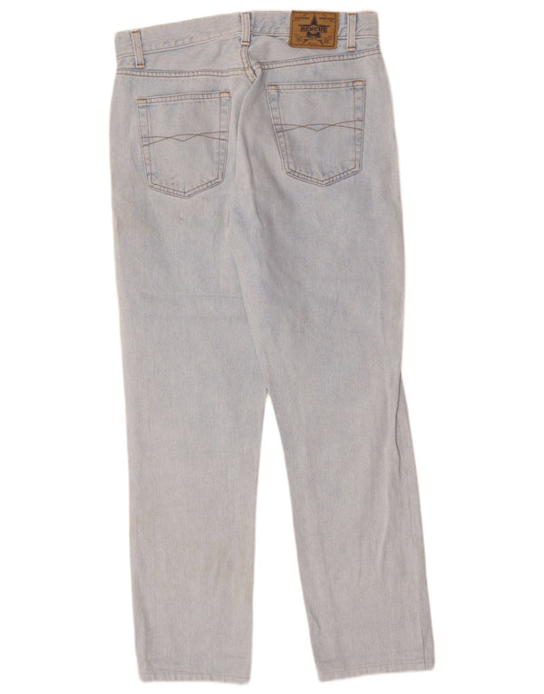 VINTAGE Jean droit taille haute femme W31 L30 bleu coton