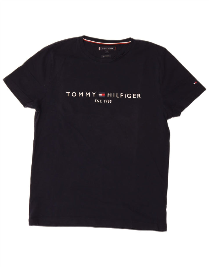 TOMMY HILFIGER T-Shirt Graphique Homme Bleu Marine Moyen Coton