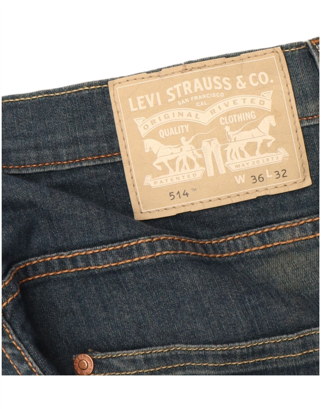 Levi's Jean Droit 514 Homme Bleu W36 L32 Coton
