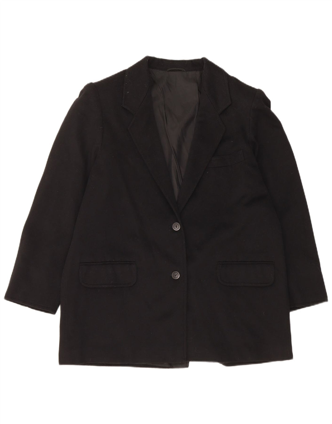Marina Rinaldi Veste Blazer 2 Boutons Femme Taille 21 Laine Noire Moyenne