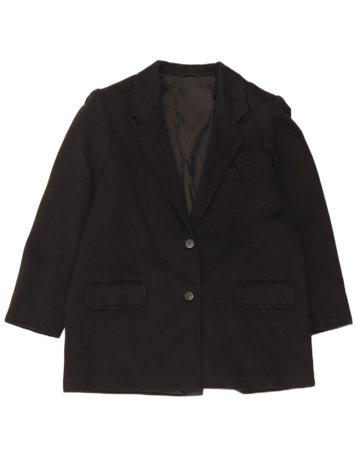 Marina Rinaldi Veste Blazer 2 Boutons Femme Taille 21 Laine Noire Moyenne