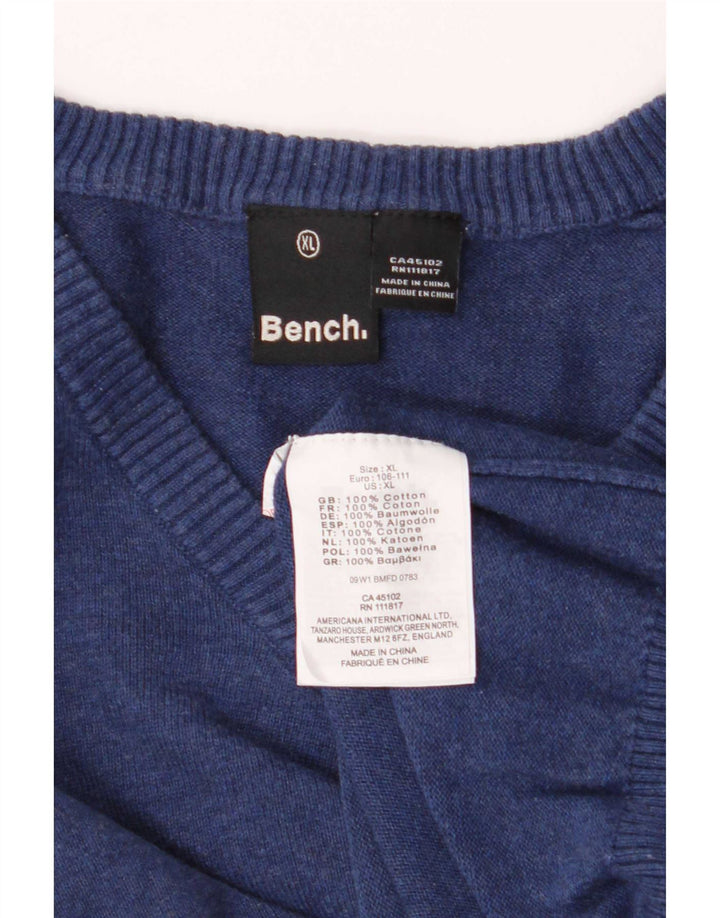 Bench Pull Col V Homme XL Bleu Coton