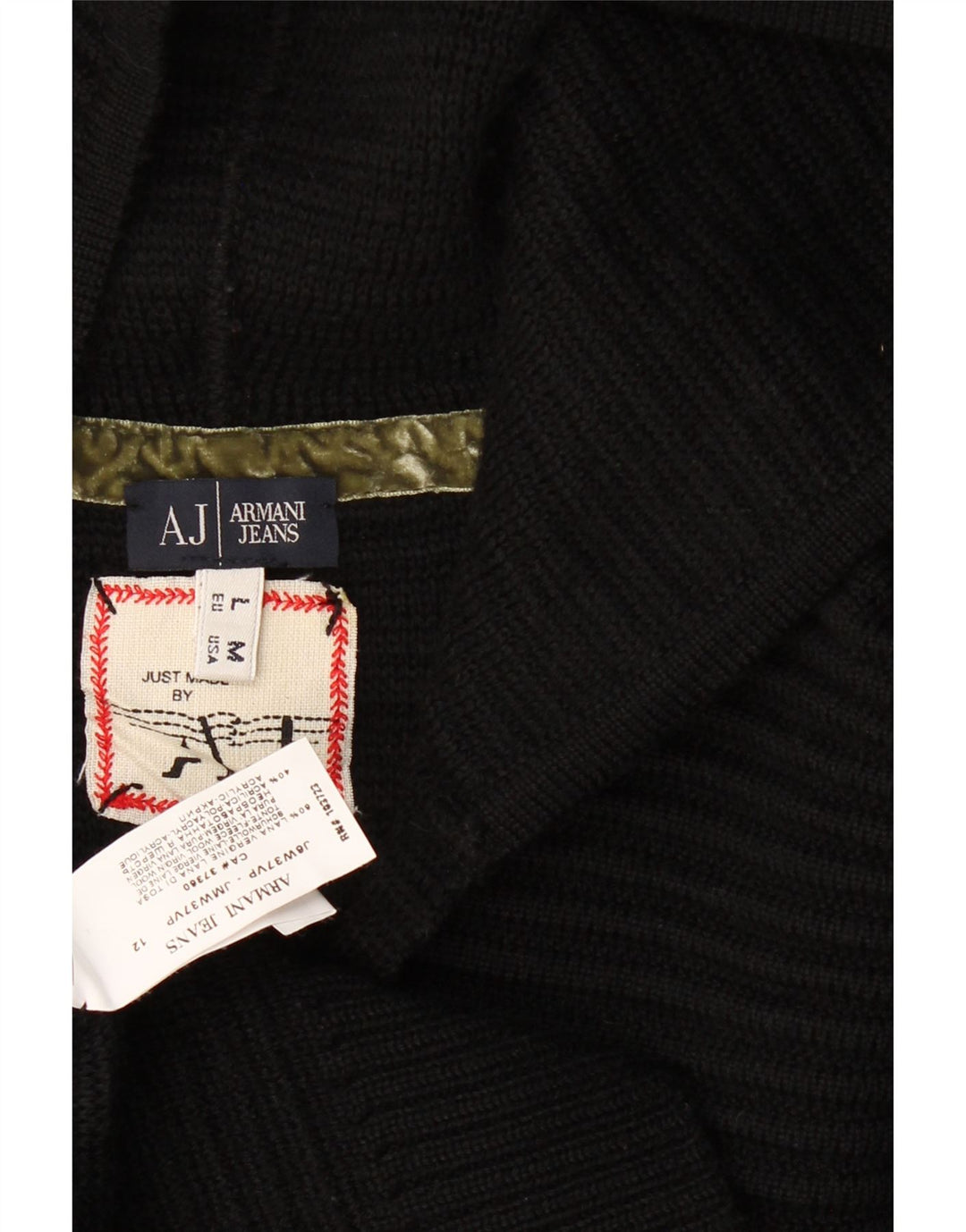 Armani Jeans Pull à capuche pour femme UK 14 Laine noire moyenne