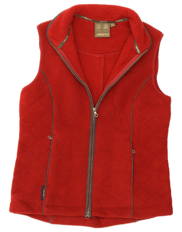 Musto Gilet Polaire Femme UK 14 Large Bordeaux Polyester
