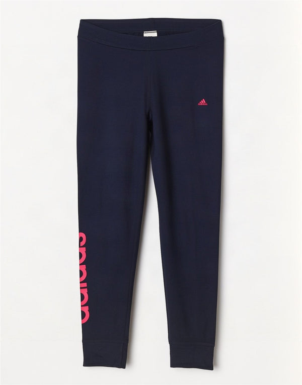 Adidas Climalite Graphic Leggings UK 16/18 Large Bleu Marine Coton