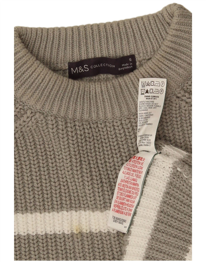 Marks & Spencer Pull ras du cou pour femme UK 10 Petit gris rayé