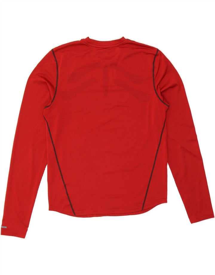 NEW BALANCE Womens Graphic Top Long Sleeve UK 10 Small Red Polyester Vintage New Balance and Second-Hand New Balance from Messina Hembry 