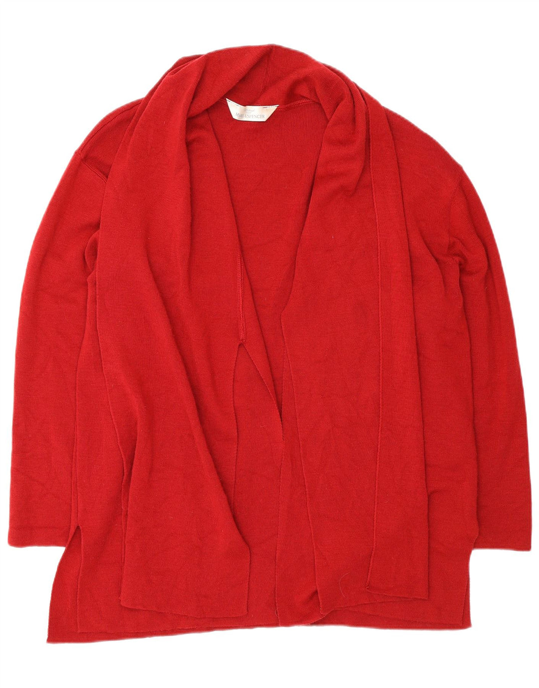 Marks & Spencer Pull cardigan ouvert surdimensionné pour femme UK 14 Large Rouge