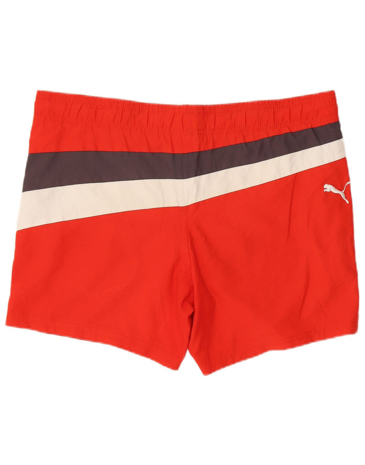 Puma Short de Bain Graphic Homme Rouge Moyen Polyester Colorblock