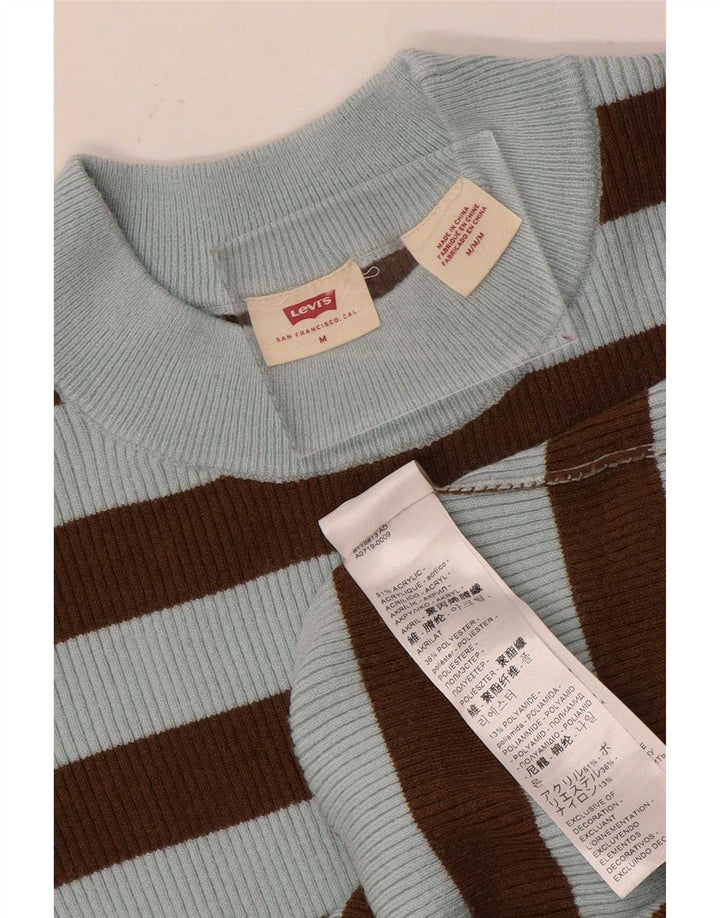 Levi's Pull Ras du Cou Femme UK 12 Acrylique Rayé Bleu Moyen