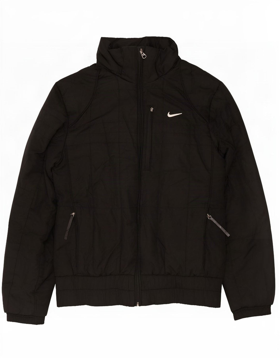 Nike Veste matelassée à capuche pour femme UK 10/12 Noir moyen Polyester