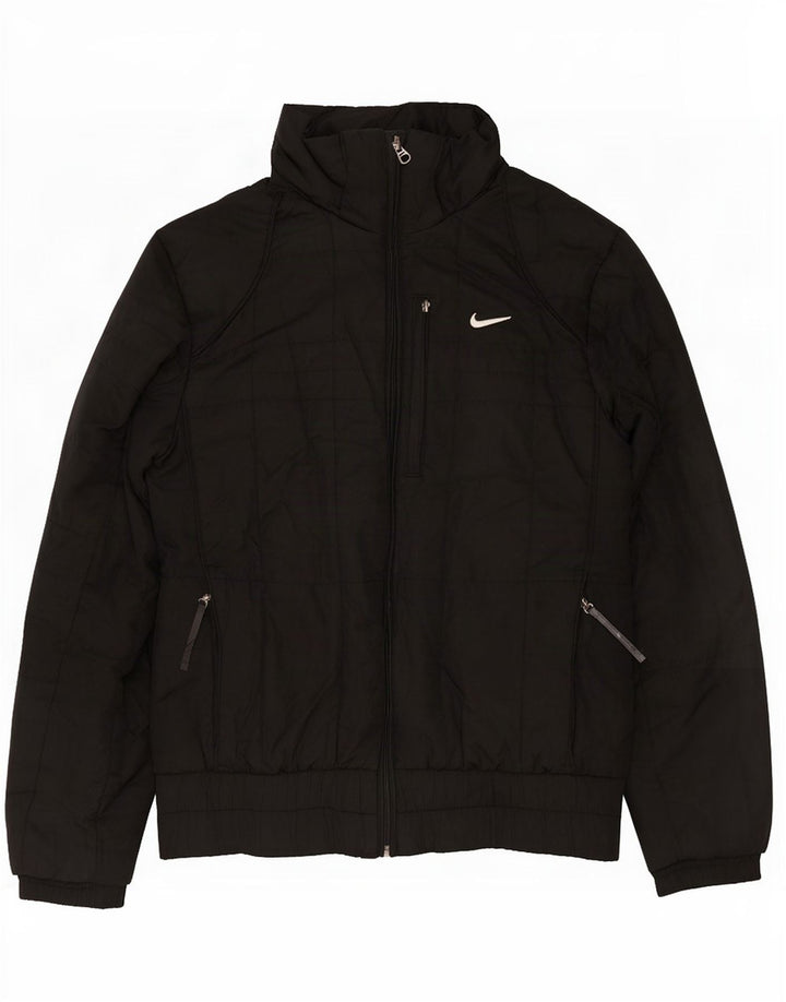 Nike Veste matelassée à capuche pour femme UK 10/12 Noir moyen Polyester