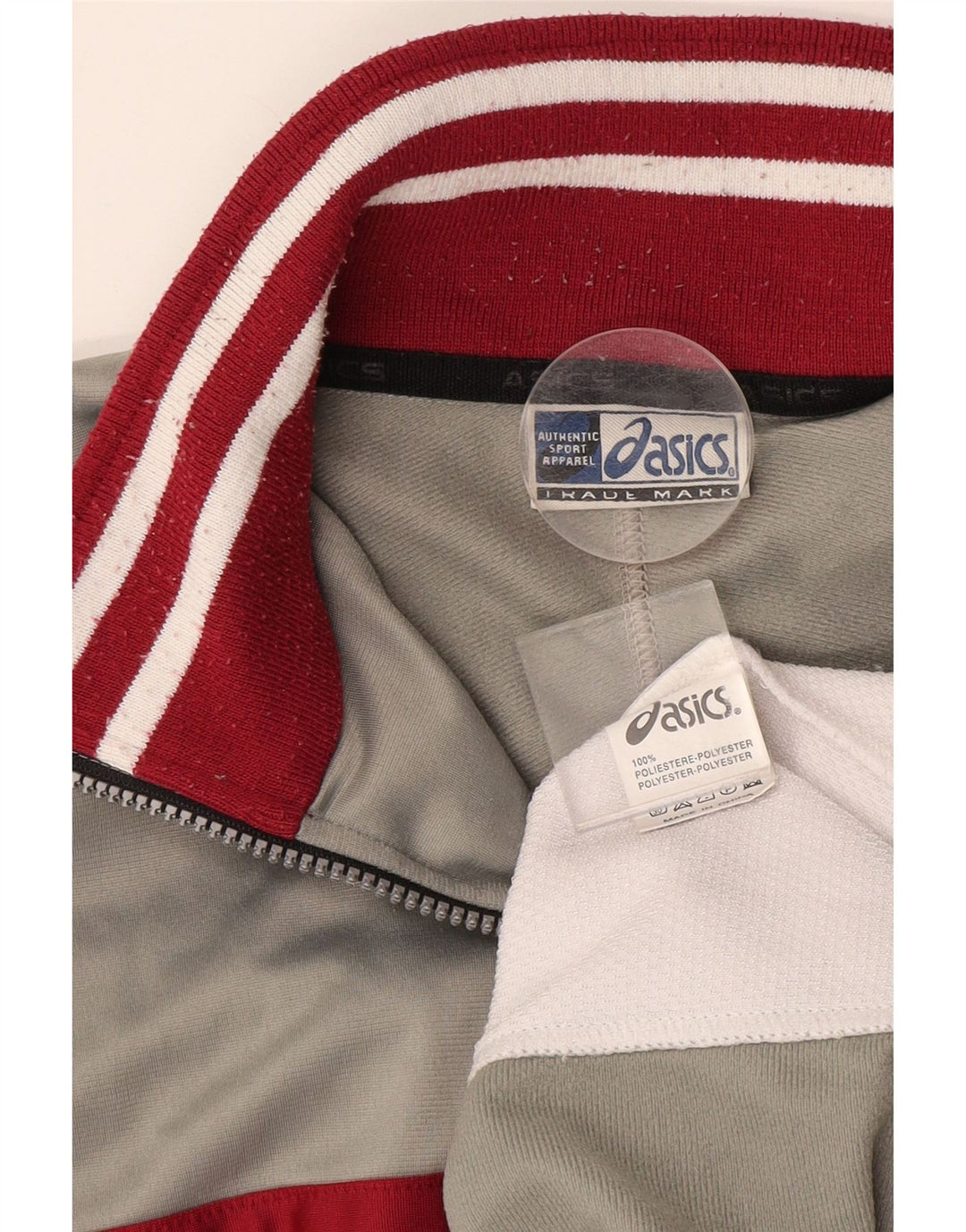 ASICS Veste de survêtement pour homme XL Gris Colorblock Polyester