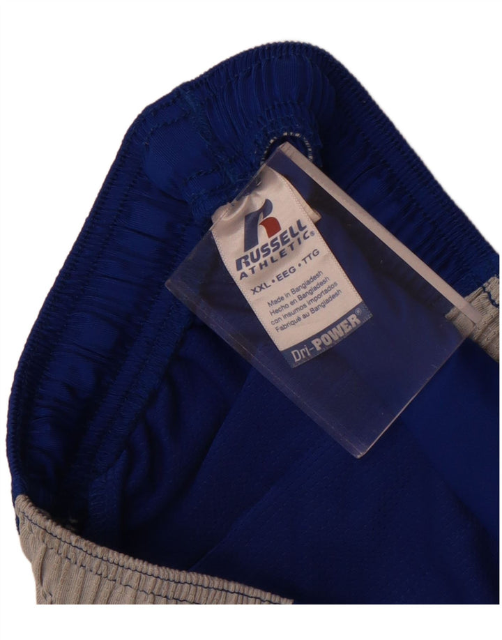Russell Athletic Short de sport pour homme 2XL Bleu Colorblock Polyester