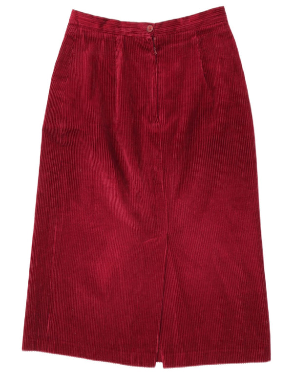 jupe velours côtelé femme vintage UK 14 Moyen W28 Coton Bourgogne