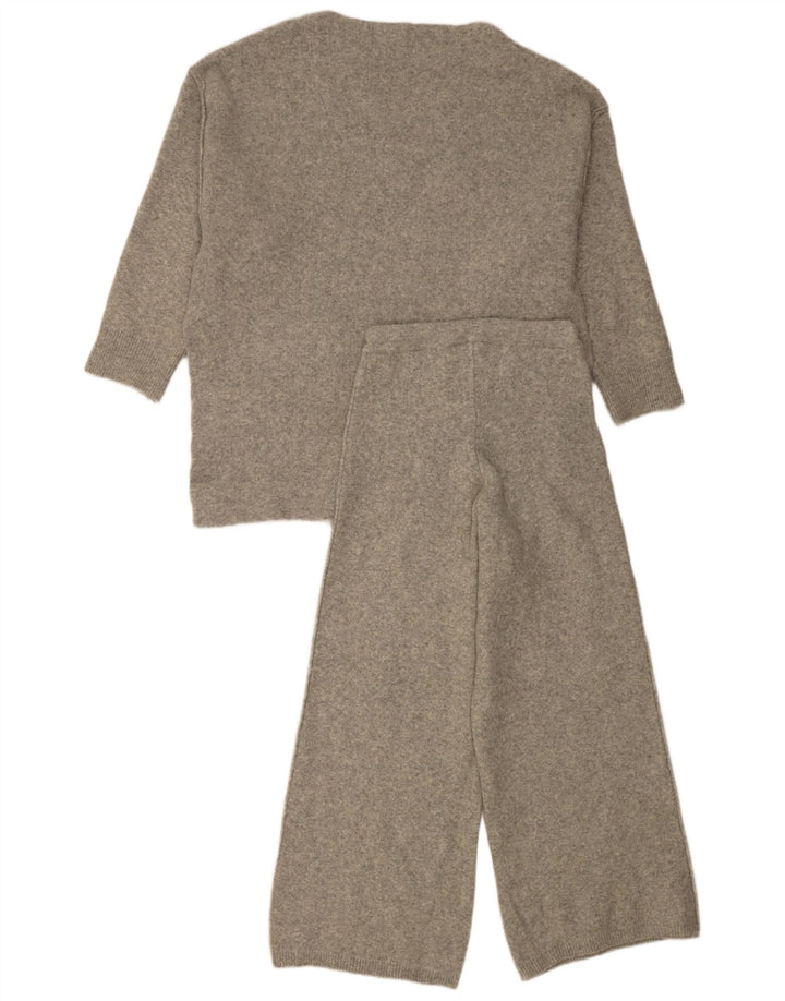 Zara Ensemble 2 pièces surdimensionné en tricot pour femme UK 10 Petit acrylique gris