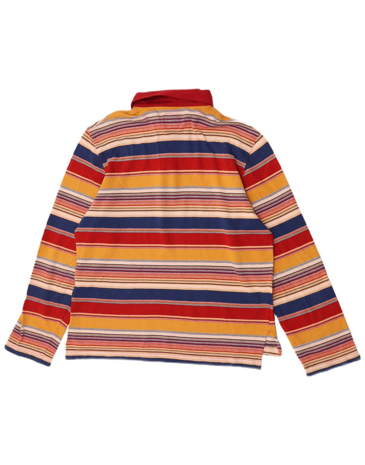Polo de rugby à manches longues pour homme vintage rayé multicolore moyen