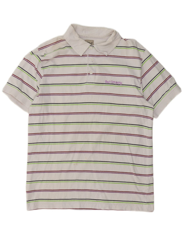 Best Company Polo Homme Grand Blanc Rayé Coton