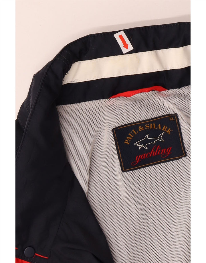 PAUL & SHARK Veste de pluie à capuche pour homme Yachting UK 42 XL Bleu marine