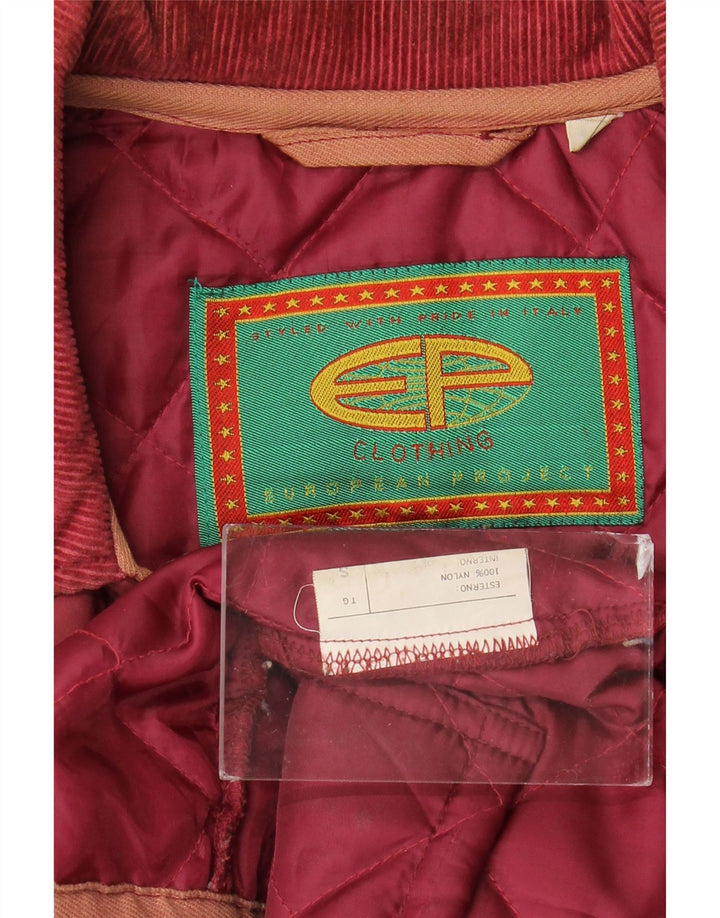 veste matelassée homme vintage UK 36 Petit nylon bordeaux