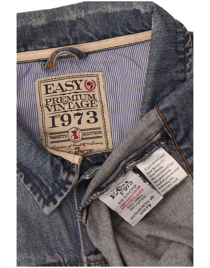 Easy Mens Denim Jacket UK 40 Grand Bleu Coton