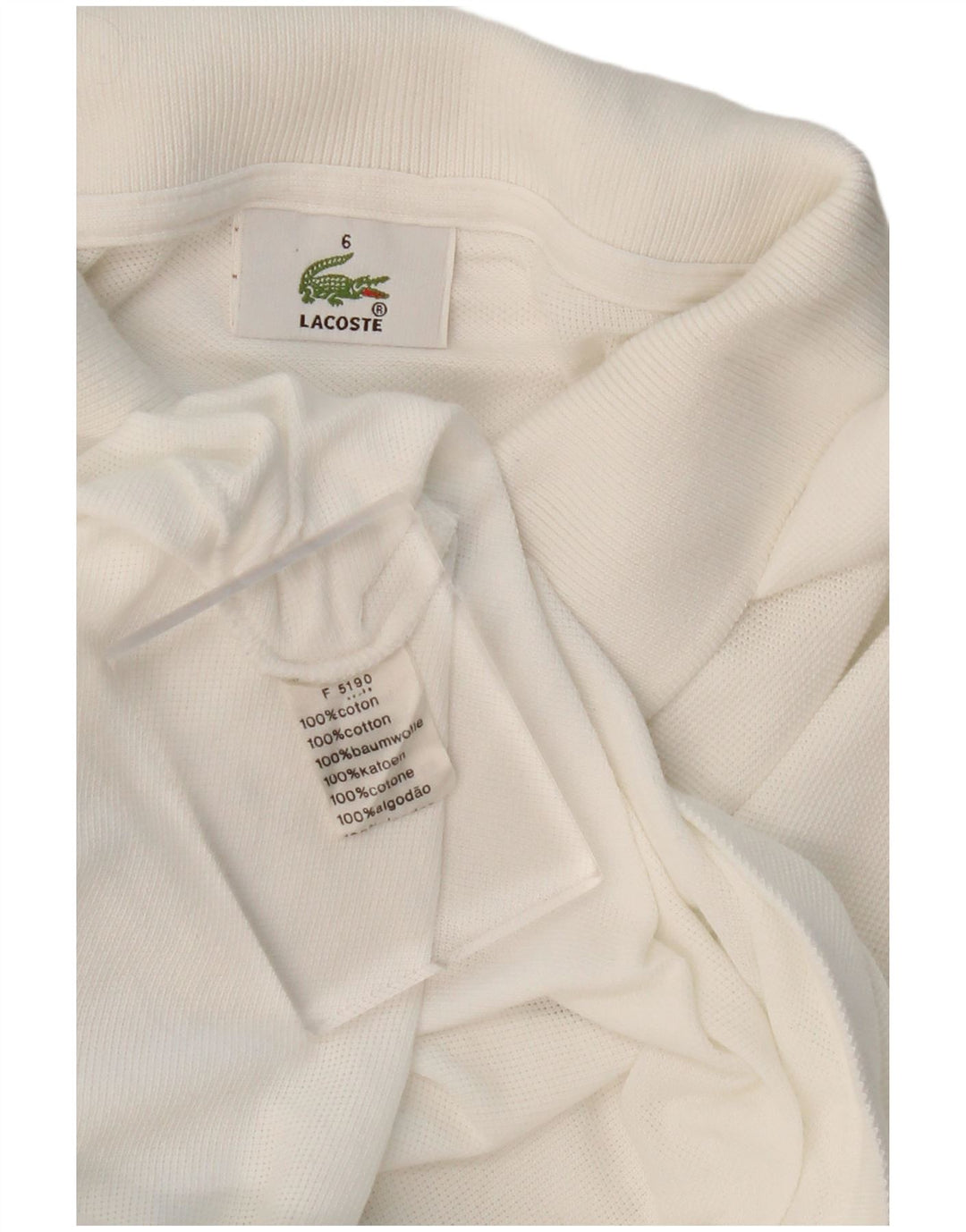 LACOSTE Polo Homme Taille 6 XL Coton Blanc