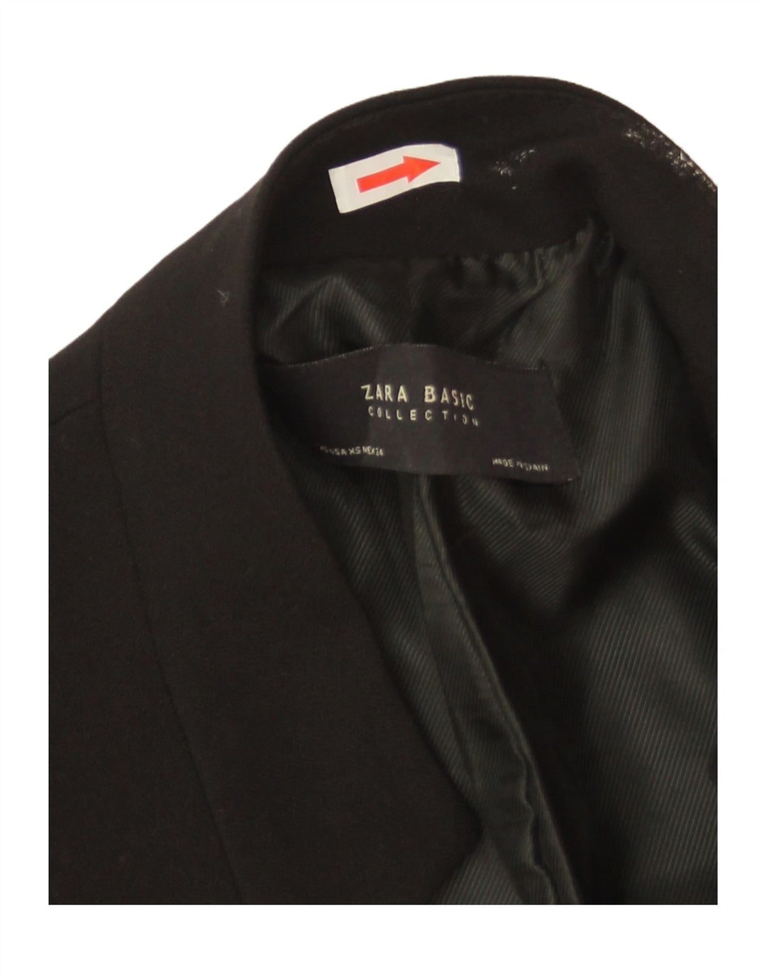 Zara Veste Blazer Longue Femme UK 6 XS Noir Polyester